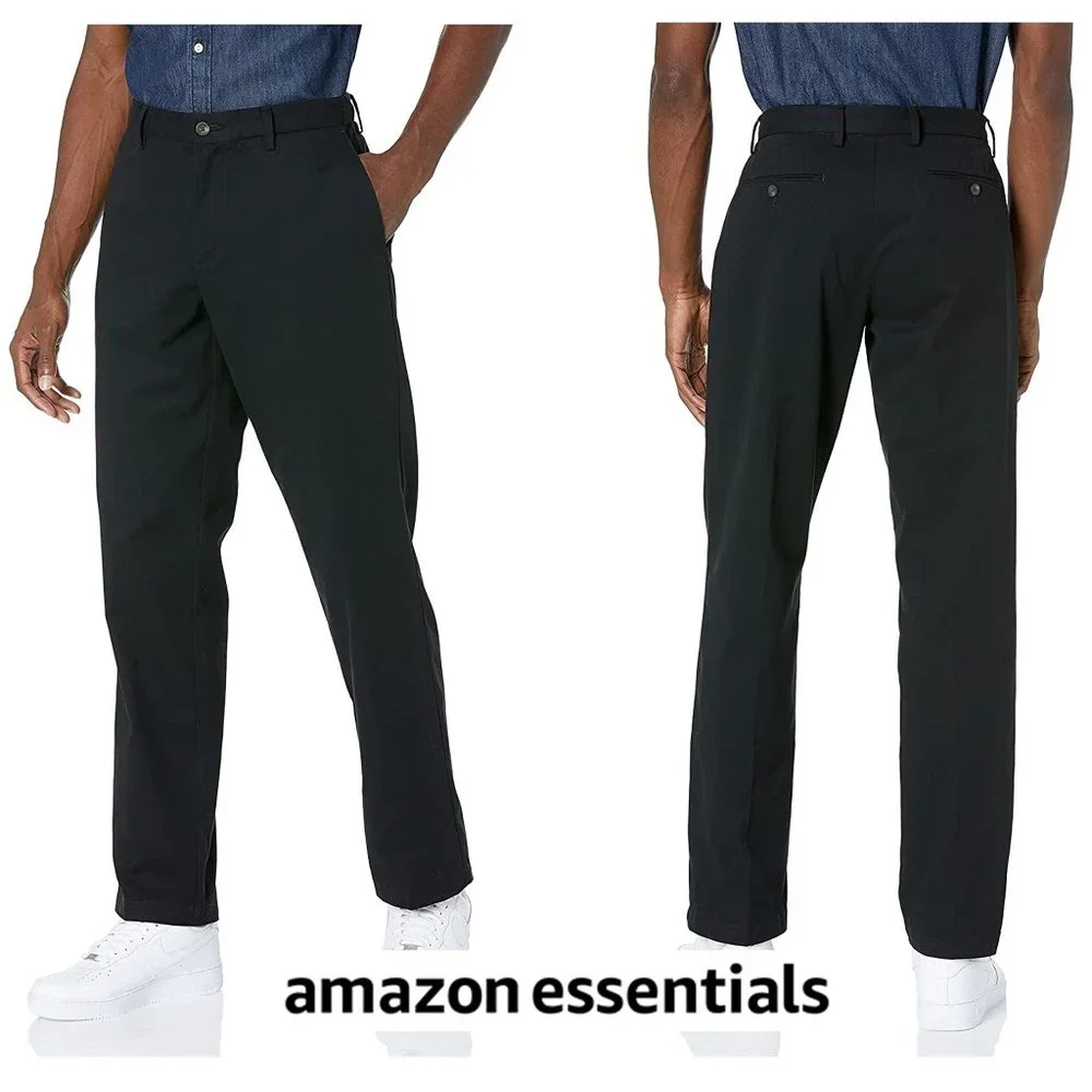 AMAZON ESSENTIALS Classic-Fit Wrinkle-Resistant Flat-Front Chino  NEW!!